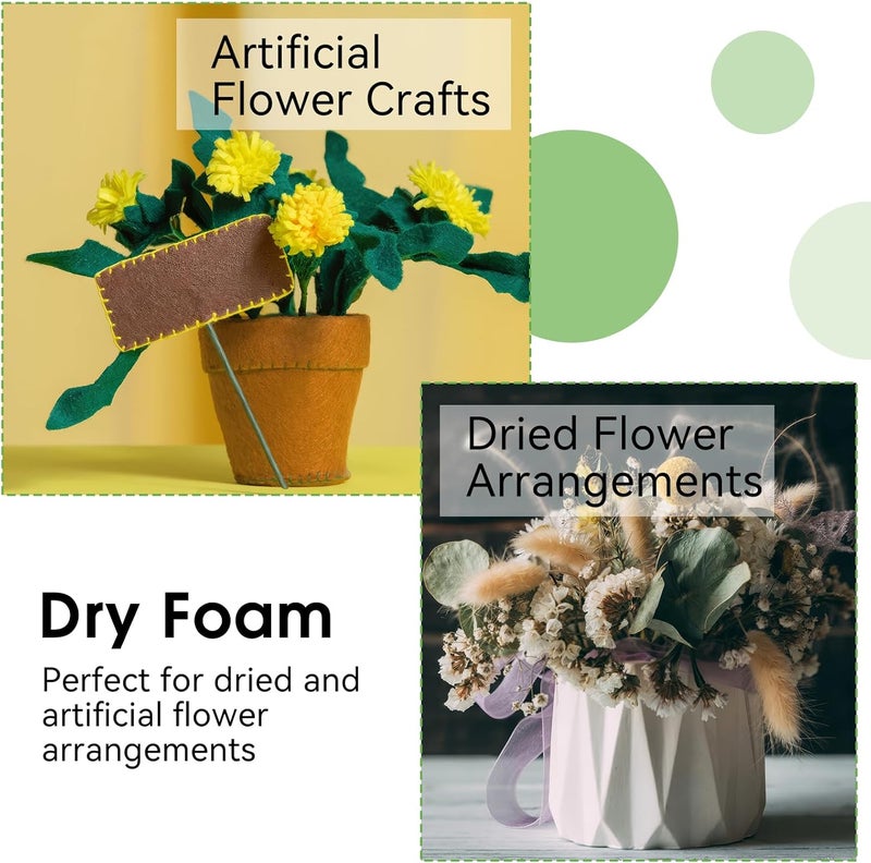 Mkobon 6 Pack Floral Foam Blocks, Green Plant Dry & Wet Flower Arrangement Foam for Fresh and Artificial Flowers, Decor for Wedding, Home, Garden (5.5"L x 3.1"W x 1.6"H) - Image 5